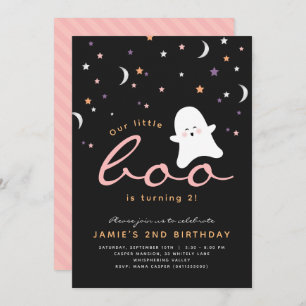 Invitation minimaliste Boo Cute Ghost Halloween