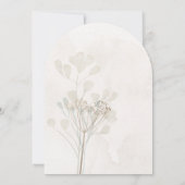Invitation Minimaliste Botanique Beige & Or (Dos)