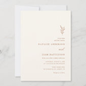 Invitation Minimaliste Botanique Brûlé Orange Mariage Invitat (Devant)