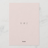 Invitation Minimaliste Botanique | Douceur Rose (Dos)