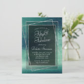 Invitation Minimaliste brillant | Iridescente Green Fabulous  (Debout devant)