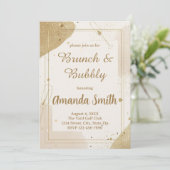 Invitation minimaliste Brunch & Bubbly – Neutre (Debout devant)