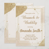 Invitation minimaliste Brunch & Bubbly – Neutre (Devant / Derrière)