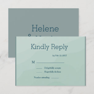 Invitation Minimaliste chic couleur d'eau turquoise mariage r