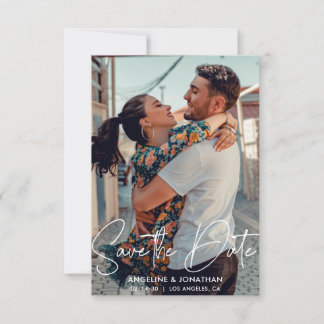 Invitation Minimaliste Chic Enregistrer La Date Mariage Photo