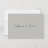 Invitation minimaliste chic moderne bleu gris mariage rsvp (Dos)