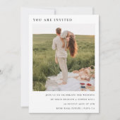 Invitation Minimaliste chic | Moderne Mariage photo simple (Devant)