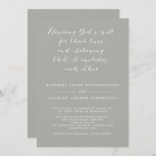 Invitation Minimaliste Christian Grey et Mariage de script bl