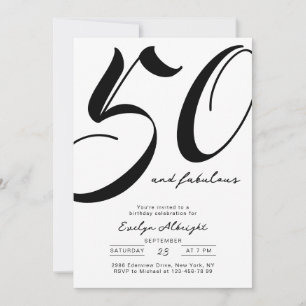 Invitation Minimaliste Cinquante ans et Fantastique 50e anniv