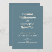 Invitation Minimaliste classique Dusty Turquoise Blue Design  (Devant / Derrière)