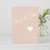 Invitation Minimaliste Cœur Tons Terreux Terracotta (Debout devant)