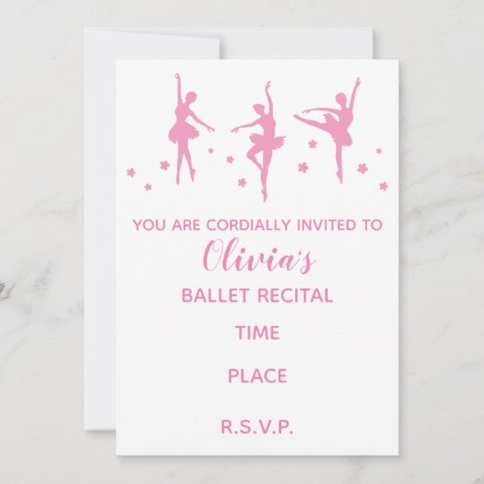 Invitation Minimaliste, considérant de ballet (Devant)