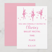 Invitation Minimaliste, considérant de ballet (Devant / Derrière)