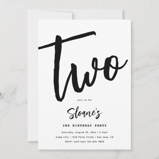 Invitation minimaliste d'anniversaire | Anniversai (Devant)