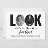 Invitation minimaliste d'anniversaire pour adultes (Devant)