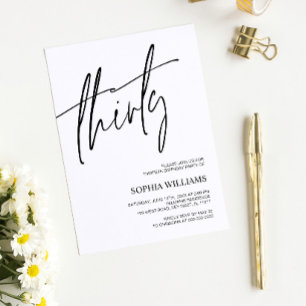 Invitation minimaliste de 30e anniversaire
