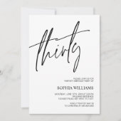 Invitation minimaliste de 30e anniversaire (Devant)