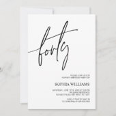 Invitation minimaliste de 40e anniversaire (Devant)
