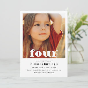 Invitation minimaliste de 4e anniversaire 4e ann