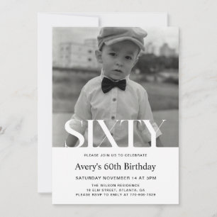 Invitation minimaliste de 60 ans pour hommes Photo