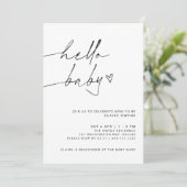 Invitation minimaliste de Baby shower ARCHER (Debout devant)