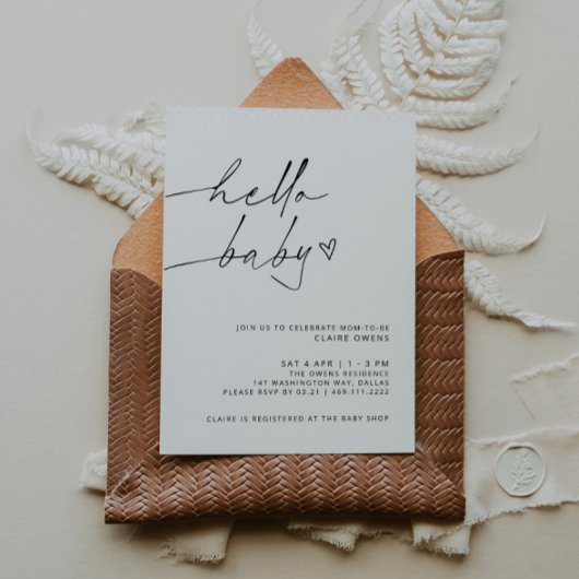 Invitation minimaliste de Baby shower ARCHER