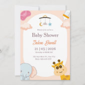 Invitation minimaliste de Baby shower moderne (Devant)