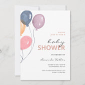 Invitation minimaliste de Baby shower moderne (Devant)