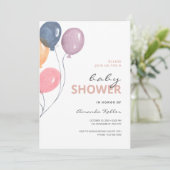 Invitation minimaliste de Baby shower moderne (Debout devant)