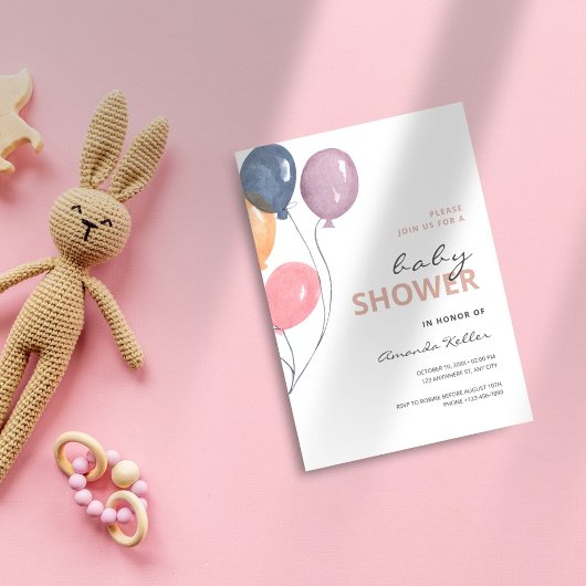 Invitation minimaliste de Baby shower moderne