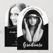Invitation minimaliste de diplôme photo (Devant / Derrière)