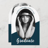 Invitation minimaliste de diplôme photo (Devant / Derrière)