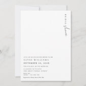 Invitation minimaliste de douche nuptiale Estelle (Devant)