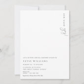 Invitation minimaliste de douche nuptiale Estelle (Devant)