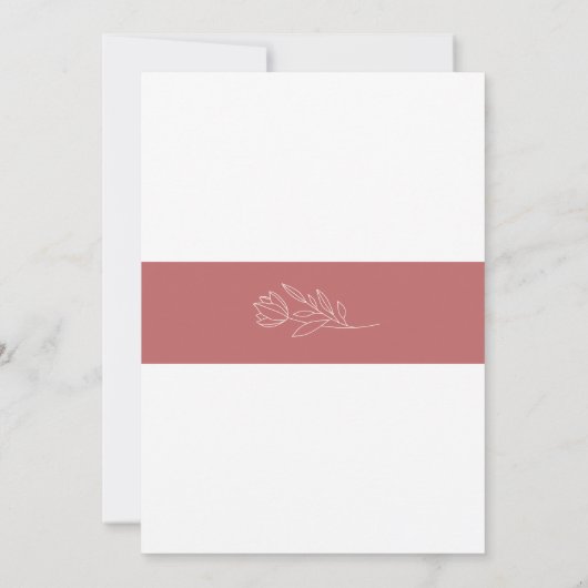 Invitation minimaliste de douche nuptiale rose (Dos)