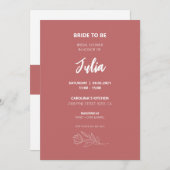 Invitation minimaliste de douche nuptiale rose (Devant / Derrière)
