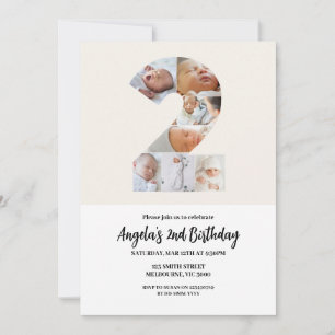 Invitation Minimaliste de l'invitation du 2e anniversaire - N