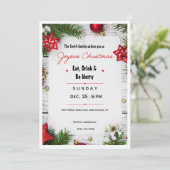 Invitation minimaliste de Noël joyeux | Moderne (Debout devant)