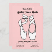 Invitation minimaliste de récital de danse de ball (Devant / Derrière)