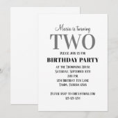 Invitation Minimaliste deuxième anniversaire Modèle neutre (Devant / Derrière)
