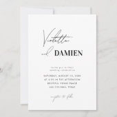 Invitation Minimaliste différentes polices Photo QR Code Mari (Devant)