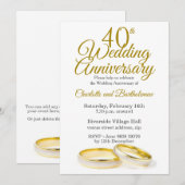 Invitation minimaliste du 40e anniversaire du Mari (Devant / Derrière)