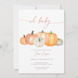 Invitation minimaliste du Baby shower Citrouille