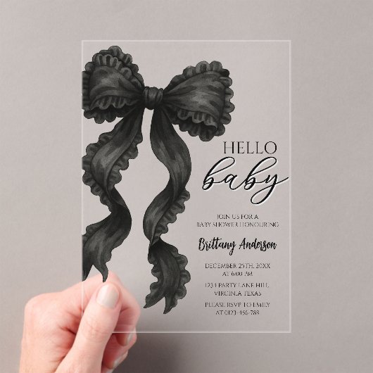 Invitation minimaliste du Baby shower noir (In situ (ordinateur de poche))