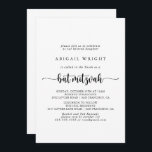 Invitation minimaliste du Bat mitzvah de calligrap<br><div class="desc">Cette invitation minimaliste bat mitzvah de calligraphie est parfaite pour un bat mitzvah rustique. Le design sobre et élégant présente une typographie de script classique et sophistiquée en noir et blanc.</div>