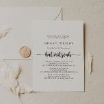 Invitation minimaliste du Bat mitzvah de calligrap<br><div class="desc">Cette invitation minimaliste bat mitzvah de calligraphie est parfaite pour un bat mitzvah rustique. Le design sobre et élégant présente une typographie de script classique et sophistiquée en noir et blanc.</div>