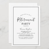 Invitation minimaliste du parti de retraite (Devant / Derrière)