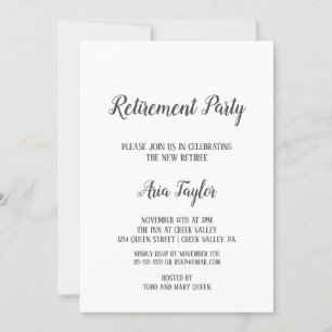 Invitation minimaliste du parti de retraite