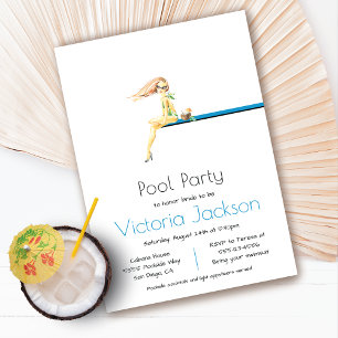Invitation minimaliste du Pool Party