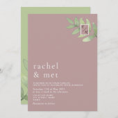 Invitation minimaliste Dusty Rose (Devant / Derrière)